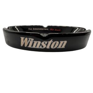 Winston Ashtray Black Ceramic‎ No Boundaries No Bull Advertising Decor